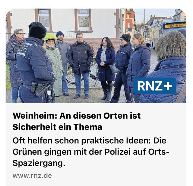 Mit Weinheimer Grünen und Polizei auf Ortsbesichtigung