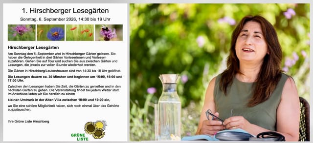 1. Hirschberger Lesegärten: Literatur unterm Feigenbaum